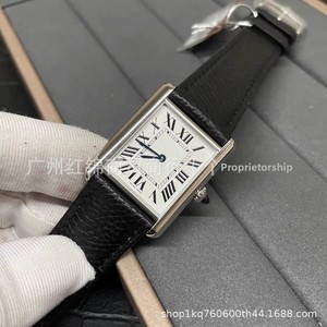 Montre pour femme et couple <span class=keywords><strong>AF1</strong></span> Factory, boîtier carré en acier inoxydable, bracelet en cuir de vache, résistante à l'eau 30M, verre saphir - Product Image 4