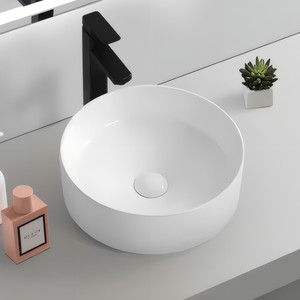 Directo de fábrica, encimera de piedra Artificial de cerámica blanca pura, fregadero de baño personalizable para uso en ingeniería hotelera, venta al por mayor - Product Image 3