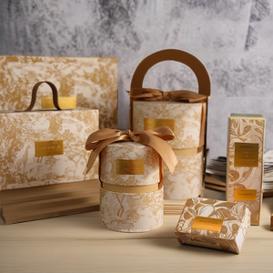 Caja Plegable Tipo Concha de Lujo Hecha a Mano de Alta Calidad, Personalizada, con Grabado, Materiales Reciclados, Grosor de 6 mm, para Velas - Product Image 1