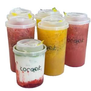 Cocook Disposable Milk Tea <b>Cups</b> 500ml700ml Leak Proof <b>Cold</b> Drink <b>Cups</b> With Lid Customizable Logo - Product Image 1