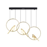 Nouvelle Lampe de Table Oiseau au Design Innovant, Lampe de Bureau LED 10W avec Recharge Sans Fil, Lampe de Chevet, Abat-jour Doré en Alliage