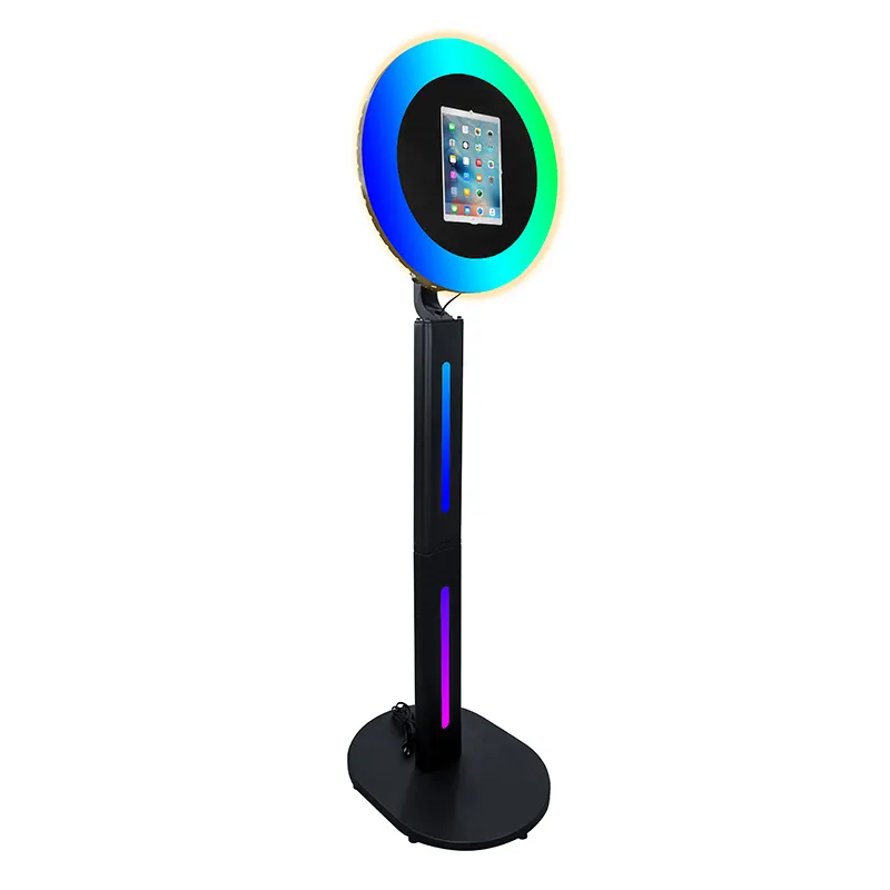 Bestselling Ipad Selfie Photo Booth With RGB Ring Light Customization Free Logo Ipad Booth Photo