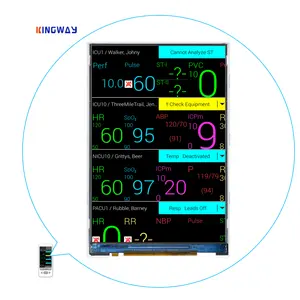 Bentuk kustom 3.5 "warna tipis benar-benar tft lcd ips modul tampilan daya rendah dengan panel sentuh