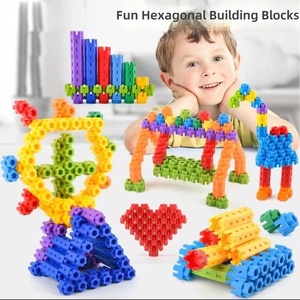 Juguetes Educativos Divertidos al por Mayor, Bloques de Construcción Hexagonales para Niños, Juego de Juguetes de Ensamblaje de Plástico Grande para Niñas y Niños - Product Image 1