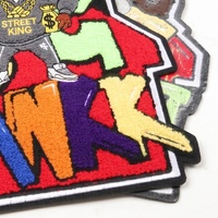 Bordir dan Handuk Lucu Besar Warna-warni Kustom Huruf Chenille Applique dengan Simbol