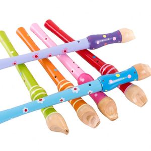 Jouets <span class=keywords><strong>de</strong></span> jeu d'instruments <span class=keywords><strong>de</strong></span> musique fleurs pour enfants, flûte en bois pour 3 + - Product Image 2