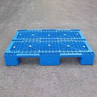 1200*1000 Palette en plastique à face unique bleue Palette d'entrepôt robuste Palette en plastique HDPE pour stockage
