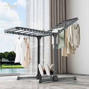 Séchoir à linge pliant sur pied pour intérieur/extérieur en acier inoxydable, type télescopique, design rectangulaire coulissant - Product Image 3