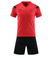 Arbitre Chemises Ensemble Hommes En Gros Noir Rouge Football Kit Blanc Football Chemises Personnalisé Blanc Plein Football Jersey Coupe Automatisée