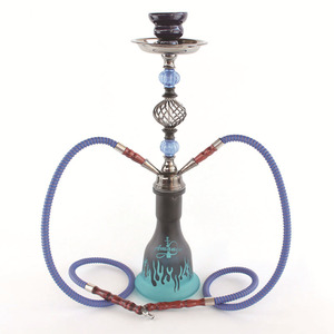 Cachimba árabe <span class=keywords><strong>de</strong></span> tamaño mediano con doble manguera, juego completo <span class=keywords><strong>de</strong></span> accesorios estilo bar, pipa <span class=keywords><strong>de</strong></span> metal esmerilado - Product Image 3