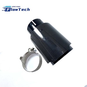 Universal <b>Car</b> Exhaust Muffler Tip Black Matte Carbon Fiber Straight Edge Design for Vehicle Modification Decoration - Product Image 2