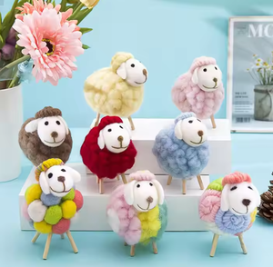 Premium mignon drôle Festival jouets ou cadeau d'anniversaire mouton Statue Miniature laine mouton - Product Image 2