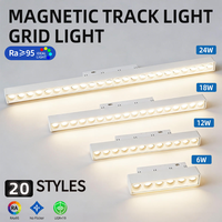 IMENS Luminaire de grille blanc RA95, éclairage LED linéaire encastré sans cadre sur rail magnétique en aluminium, pour maison et bureau modernes
