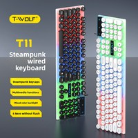 Clavier filaire de jeu T11 économique avec conformité CE RoHS, versions espagnole/anglaise/arabe pour PC de bureau