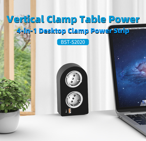 Thiết kế mới dọc kẹp gắn máy tính để bàn Dải điện EU USB bàn ổ cắm/tháp EU cắm pd20w USBA + C bàn kẹp ổ cắm - Product Image 4