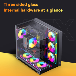 Snowman Cổ Chất Lượng Cao Tùy Chỉnh ATX <span class=keywords><strong>PC</strong></span> Trường Hợp Xu Hướng Mới Chơi Game Tempered Glass Vỏ Bán Buôn Tủ Máy Tính - Product Image 3