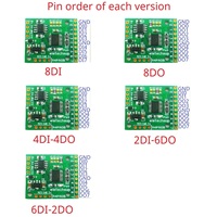 BSC)R4PIN08 5V 12V 24V 8CH RS485 Carte de base à broches 2,54 mm Modbus RTU pour contrôle d'entrée et de sortie PLC HMI, extension d'E/S à distance