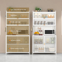 Étagère de rangement de cuisine en métal avec 2 tiroirs et 5 étagères, durable et facile à nettoyer, pour le rangement des aliments et des ustensiles de cuisine