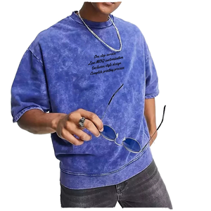 T-shirt pour homme à manches courtes, coupe classique, en coton personnalisé, col rond décontracté - Product Image 1