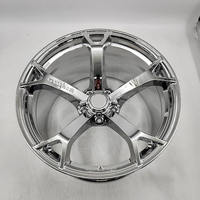 Jantes monobloc forgées 6061-T6 argent brossé 5 branches concaves 18-22 pouces personnalisées 5x112 5x114.3 5x120 pour voitures de sport de luxe