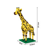 119 figurines d'animaux (girafe, lion, tigre) en micro-particules, briques nano en plastique, jeux de construction éducatifs pour enfants, jouets pour enfants