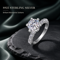 Bague en Moissanite en Argent S925, Sertie de Zircons Cubiques Ronds à Six Griffes, avec Détails Ajoureurs, pour Mariage et Fiançailles, Bijoux pour Femme