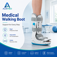 Botte de marche médicale à compression d'air avec coque rigide, sangles réglables, bout ouvert et semelle antidérapante pour la récupération