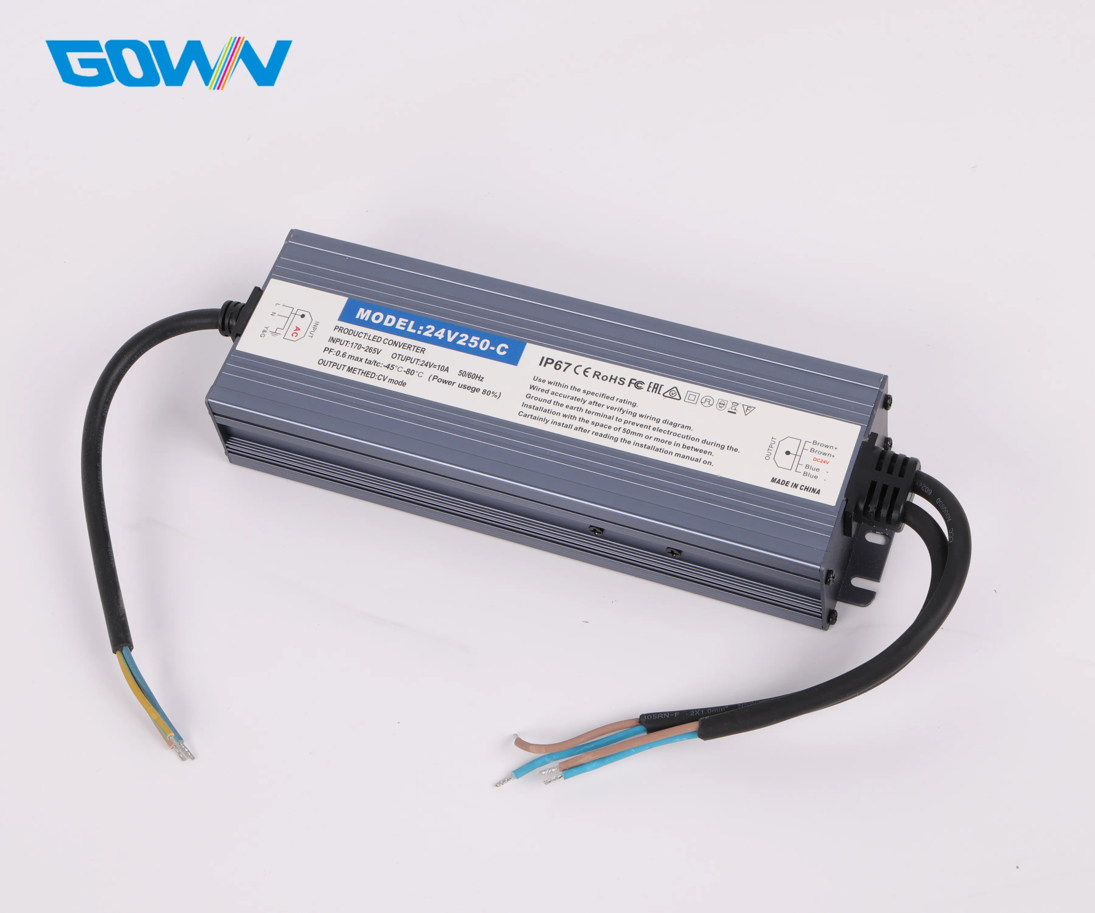 Driver LED impermeabile a tensione costante personalizzato 60-400W AC175-265V DC 12V 24V LED interruttore di alimentazione