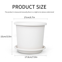 Pot Bunga Bulat PP Ringan Tahan Lama dengan Lubang Drainase Desain Minimalis Modern untuk Penggunaan Dalam/Luar Ruangan Kapasitas 2.54L