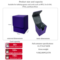Boîte de rangement pour cartes à collectionner en cuir PU de haute qualité Torson, vente chaude, boîtes de rangement pour jeux de cartes TCG/CCG/LCG cousues à la main pour le rangement de jeux de cartes