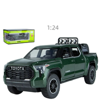 Modèle de voiture Tundra en métal moulé sous pression à l'échelle 1:24 avec effets sonores et lumineux, mécanisme de recul, jouet pour enfants