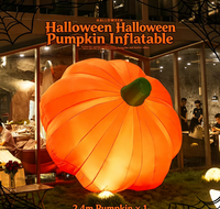 Accessoires de décoration d'Halloween pour l'aménagement de scènes avec lanternes citrouilles - Grandes figurines gonflables d'araignées et d'esprits pour l'extérieur