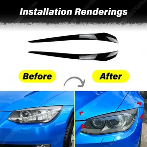 Accessoires de décoration pour les sourcils des phares d'automobile pour BMW Série 3 E92 E93 325i 330i 330d 335i 335d LCI 2010 2011 2012 2013 - Product Image 2
