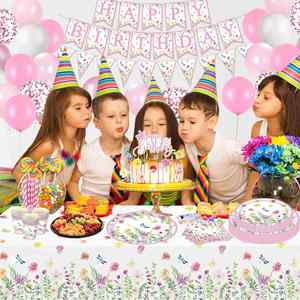 Factory Direct Girl Outer Space <b>Birthday</b> Party Supplies Pink Galaxy Dinnerware Set with <b>Table</b> Covers and <b>Birthday</b> Banner - Product Image 5