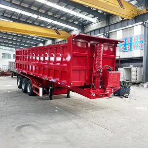 China Stone Transportation Utility Tilt Equipment 100 Ton 150 Ton 50 Tons 3 4 6 Axles Tipping Trailer Semi-Trailer