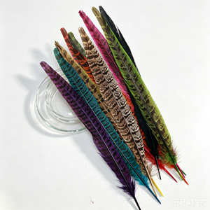 Plumes de faisan Ringnick colorées pour embellissement de coiffure de mariée, plumes de cérémonie à tenir à <span class=keywords><strong>la</strong></span> main, accessoires pour demoiselles d'honneur - Product Image 4