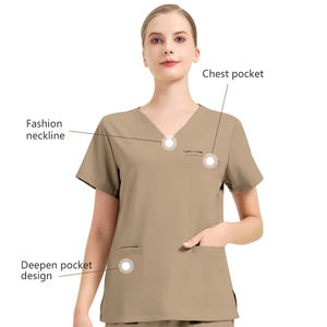2025 New Comfort Atmungsaktive TRS Pflege uniform Medizinisches Peeling set V-Ausschnitt Gerader Anzug Marke-Custom für Krankenhaus - Product Image 4