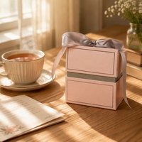 Boîtes à dragées de luxe à texture marbre avec ruban, boîtes cadeaux imprimées à double couche pour fête de mariage et enterrement de vie de jeune fille