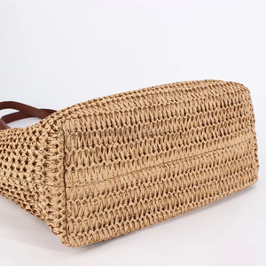Nuevo Bolso de Mano con Marco Ovalado Trapezoidal, Estilo Casual para Vacaciones en la Playa, Combinable con Todo, con Borlas de Piel y Cierre, Bolso de Moda para Mujer, Tanjing - Product Image 4