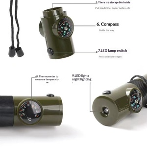 Herramienta de Supervivencia Portátil 7 en 1, Silbato, Luz LED, Termómetro, Brújula, Lupa, con Estuche Sellado <span class=keywords><strong>para</strong></span> Emergencias en la Naturaleza - Product Image 4