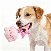Jouet en peluche rose en forme de cochon pour animaux de compagnie, avec bande à mordre en TPR et couineur à nœud de corde, pour la mastication et le jeu quotidien des chats et des chiens, vente en gros
