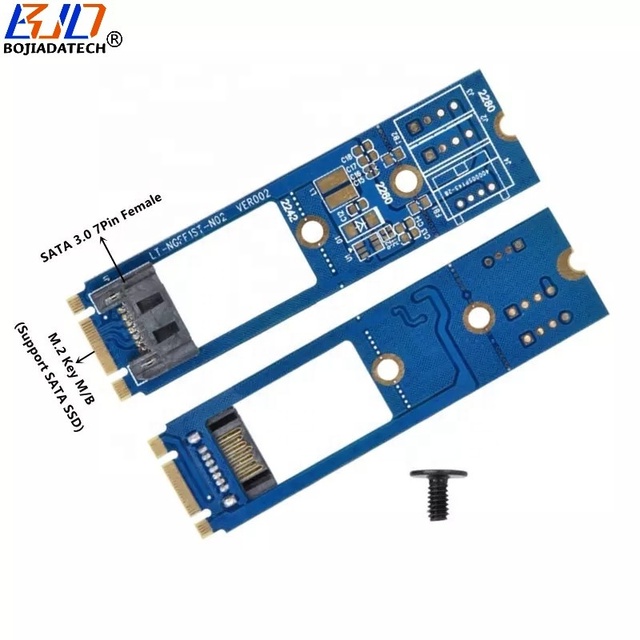 M.2 NGFF Key B+M Interface to SATA 3.0 7Pin Connector Adapter Riser Card for 2.5" 3.5" Hard Disk