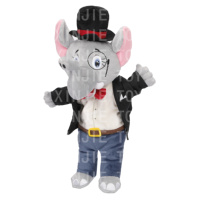 Jouet en peluche éléphant rembourré de coton PP, personnalisable, avec costume, OEM ODM