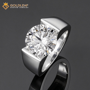 Bague solitaire en diamant de laboratoire taille brillant Goldleafgem, plaqué or jaune 18 carats, certifié IGI VVS VS, bijoux fins personnalisables - Product Image 1
