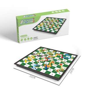 बड़ा आकार 32 सेमी गेम बोर्ड प्लास्टिक पोर्टेबल चुंबकीय तह पागल शतरंज खेल सांप और बच्चों के लिए लैडर खेल - Product Image 1