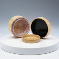 Pots en plastique de luxe 250G et 500G avec couvercle en bambou foncé – Contenants pour cosmétiques, gommages corporels, après-shampoings et poudres en vrac