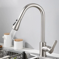 Robinet mélangeur d'eau chaude et froide moderne SAMTOU avec rotation à 360 degrés, évier en acier inoxydable, robinet de cuisine extractible