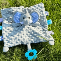 Doudou de sécurité pour bébé en silicone souple avec tissu minky à pois sensoriels et clochette sonore, jouet apaisant en forme d'animal OEM