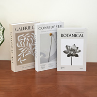 Lot de faux livres décoratifs rectangulaires à motifs botaniques, à assembler, en papier creux, pour la décoration intérieure