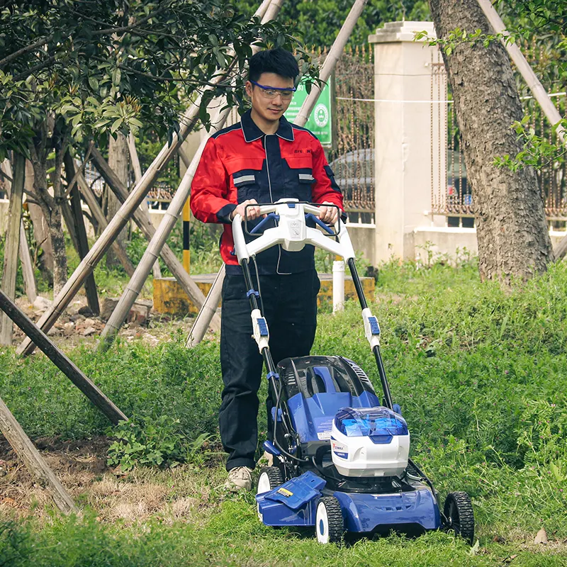 Bison I anahtar strat taşınabilir elektrikli lityum pil çim biçme makineleri el itme arka elektrik çim biçme makinesi